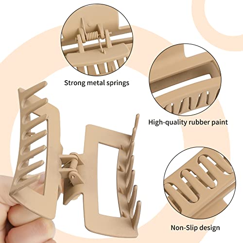 Large 4 Inch Hair Claw Clips 6 Pack - Thick Hair