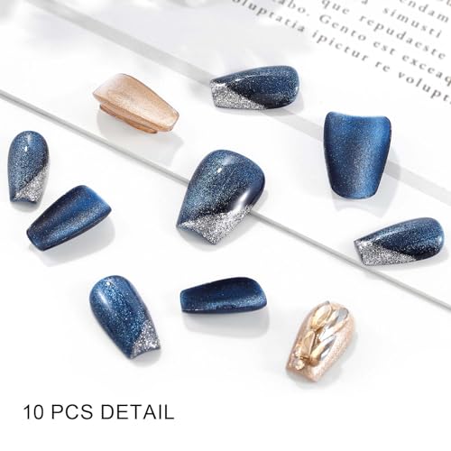 Sethexy Colorful Short Square Fake Nail Handmade Matte False Nails Acrylic Cute Press on Nail Salon Durable Quality Nails for Women and Girls 10PCS (L)