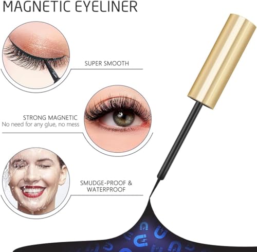 Magnetic Eyelashes Kit - 10 Pairs 5D Lashes with Magnetic Eyeliner