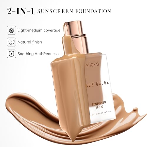 PHOFAY Matte Liquid Foundation SPF 30 - Oil Control & Buildable Coverage