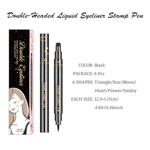 LOKFAR 6-Piece Double-Sided Liquid Eyeliner Stamp Pen Set