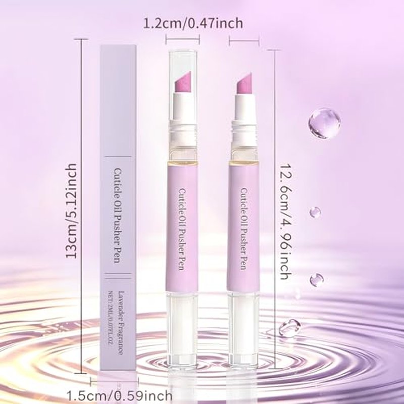 2-in-1 Cuticle Oil Pusher Pen with Ceramic Tip - Moisturizing Nail Care