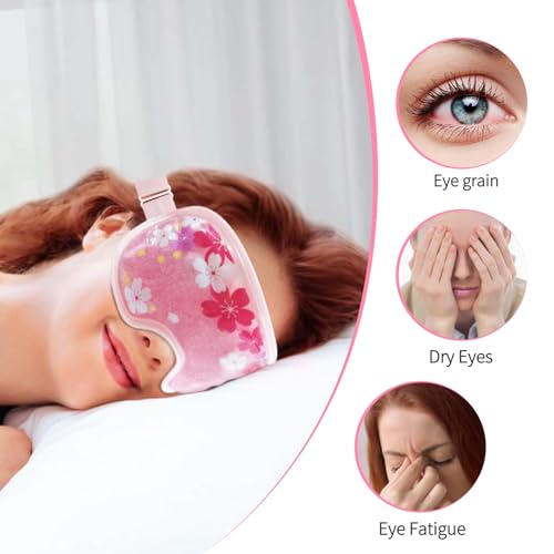 ZN?CUET?D Ice Eye Mask Cold Gel Cooling 2 Packs Reusable for Dark Circles and Puffiness, Cold Compress Eye Ice Pack for Dry Eyes, Migraine, Stress Relief Christmas Gift