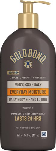 Gold Bond Men's Essentials Everyday Moisture Daily Body & Hand Lotion, 14.5 oz., With Vitamin C