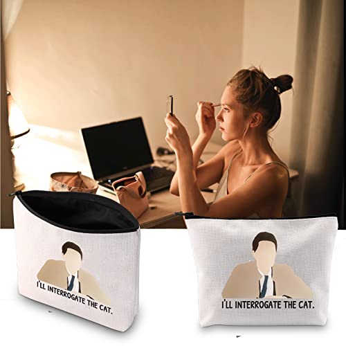 JXGZSO Inspired Gift I'll Interrogate the Cat Makeup Bag Fans Gift (Interrogate the Cat bag)