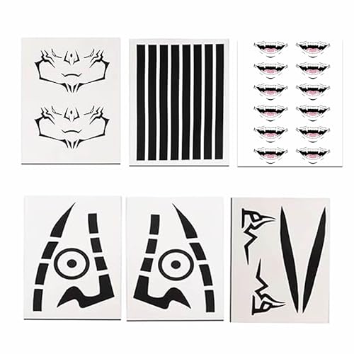 Ryomen Sukuna Tattoo Itadori Yuji Tattoo Anime Cosplay Temporary Tattoos Body Face Wrist Stickers Makeup Props Accessory (A)