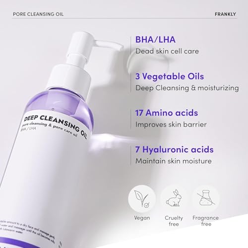 FRANKLY Pore Cleansing Oil - BHA & Hyaluronic Acid, 6.8 fl oz