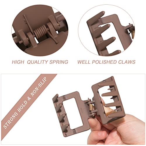 Medium Claw Hair Clips for Women, 2" Matte - 8 Pack