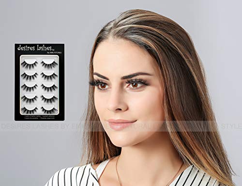 3D Layered Fake-Mink Eyelashes - 5 Pair Multipack