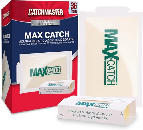 Catchmaster Max-Catch Glue Traps 36-Pack - Mouse & Insect Sticky Boards