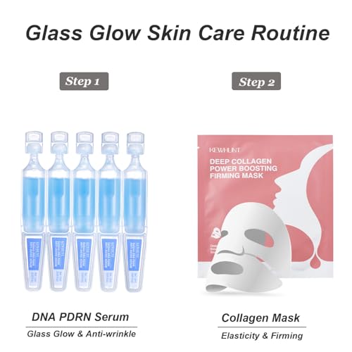 Salmon DNA PDRN Anti-Aging Facial Serum, 10,000ppm Salmon Egg DNA Ampoule, 3000ppm Collagen, Peptide, Glutathione, Niacinamide -Wrinkles, Firming, Radiance Skincare, 0.05 fl.oz x 30e