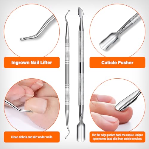 Toenail Clippers for Seniors Thick Toenails, Long Handled Angled Head Toe Nail Clippers for Thick Toenails with Wide Jaw Opening, Slanted Curved Blade Ingrown Toenail Clippers