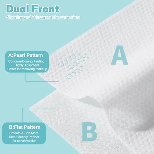 Disposable Face Towel 600 Count, Soft Cotton Facial Dry Wipes, Multi-Purpose for Skin Care, Makeup Remover, Face Wipes and Facial Cleansing