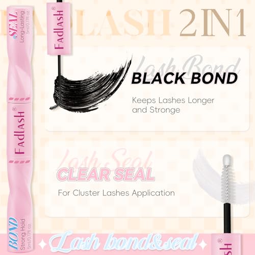 FADLASH Lash Bond and Seal Eyelash Glue - 2 in 1, 72-Hour Hold