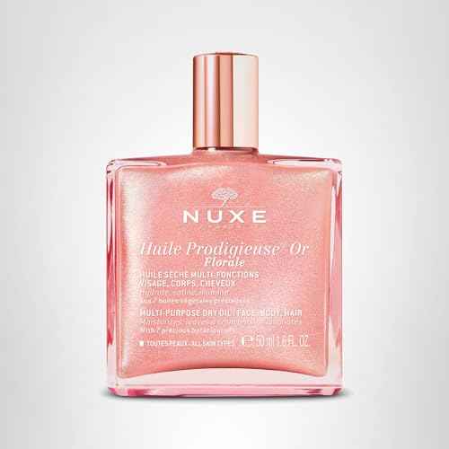 Nuxe Huile Prodigieuse Floral Shimmering Multi Purpose Dry Oil for Face Body. Luxurious Radiant Glow and Hydration, 1.6 Fl Oz