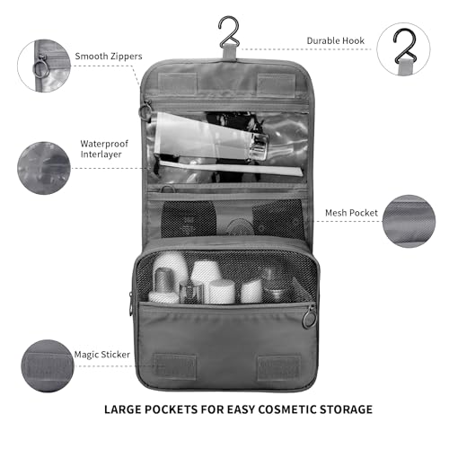 Lcsmaokin Large Capacity Travel Toiletry Bag - Waterproof & Hangable