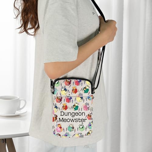 JXGZSO Dungeon Meowster Cosmetic Bag Dungeons and Cat Lover Gift Funny DND Gamer Gift (Dungeon moewster Crossbody)
