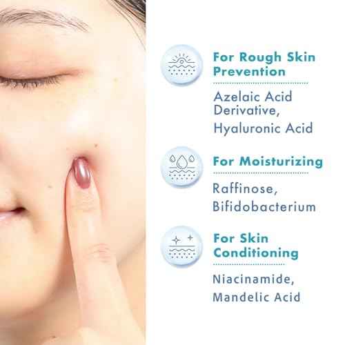 Lululun 7EA Moisturizing Face Mask for Women & Men Sensitive Skin, Organic Face Mask Sheets for Acne-Prone Skin with Azelaic Acid & Bifida Ferment, Facial Mask & Sheet Mask from Japan, Hydra-AZ