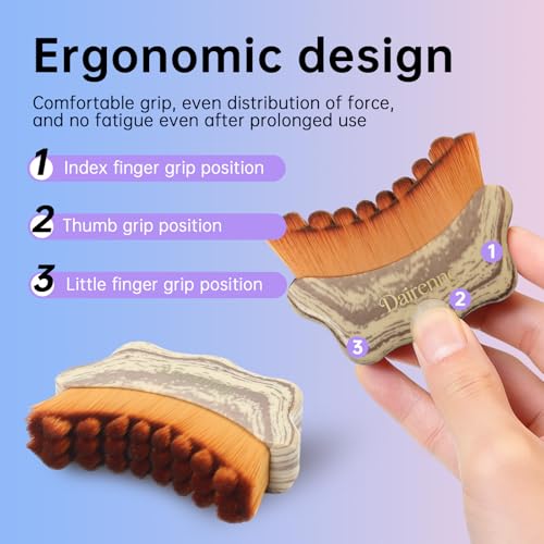 Lymphatic Contour Face Brush - Facial Sculpting & Anti-Puffiness Tool | Ultra Soft Dry Brush for Jawline Massage & Lymphatic Drainage | Ergonomic Design (Gray, 5pc)