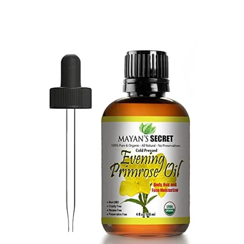 Evening Primrose Oil USDA Certified Organic/Natural/Undiluted/Unrefined/Cold Pressed Carrier Oil. Rejuvenate and moisturize The Skin and Hair