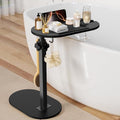 Bamboo Bathtub Caddy Tray with Adjustable Height & Swivel Top