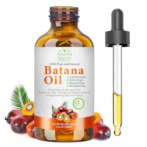 Batana Oil for Hair Growth Organic Raw Batana Hair Oil Natural Cold Pressed Pure Glass Bottle Oils to Thicken Brows, Repair Hair & Scalp, All Hair Types (4 fl oz) by MMPANG