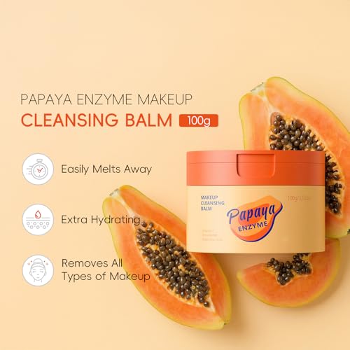 Easilydays Cleansing Balm Makeup Remover with Papaya Enzyme & Hyaluronic Acid – Gentle, Hydrating Facial Cleanser, 3.52oz