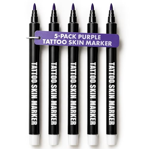 Tattoo Skin Markers Bold Tip Purple 5-Pack