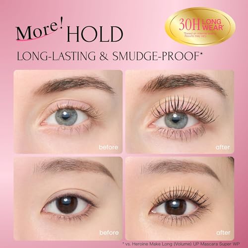 Heroine Make Long & Curl Waterproof Mascara Gray Black 1.2 Fl Oz