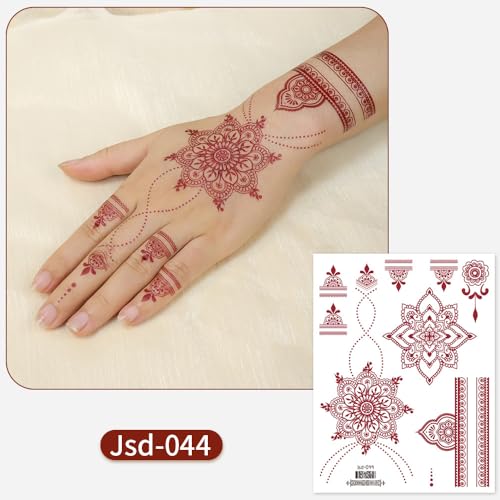 Henna Temporary Tattoo Stickers 12 Sheets Indian Mandala