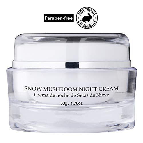 Vivo Per Lei Snow Mushroom & Peony Night Moisturizer - Anti Wrinkle Cream for Sensitive Skin - Anti Aging Night Cream with Shea Butter & Collagen - Paraben Free Moisturizer for Skin Woes - 50g