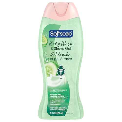 Softsoap Moisturizing Body Wash and Shave Gel, Cool Cucumber Scent, 20 fl oz Bottle