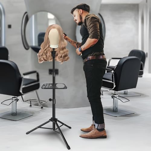 22 Inch Canvas Wig Head Mannequin for Styling & Display