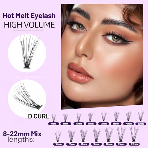 C Curl 12mm Cluster Lashes 200pcs Black Individual Eyelash Extensions
