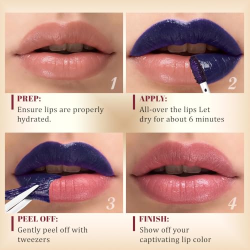 Warm Rose Peel-Off Lip Stain with Tweezer - 24Hr Waterproof
