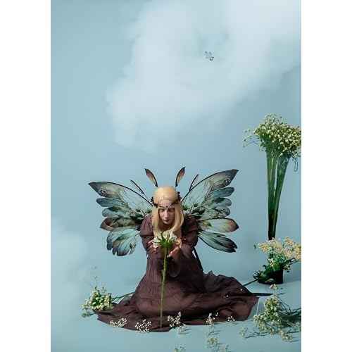 MOSTORY Fairy Flower Crown Headpiece - Floral Elf Crown Woodland Flower Circlet for Women Renaissance Renfaire Halloween