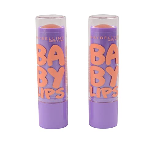 Maybelline Baby Lips Moisturizing Lip Balm SPF 20, Peach Kiss 0.15 oz (Pack of 2)