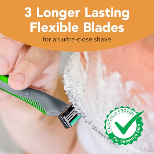 BIC Flex 3 Sensitive Disposable Razors for Men, Great Razors For a Smooth and Comfortable Shave, Shaving Razors With 3 Blades, 3 Count