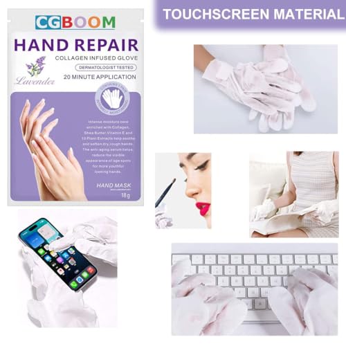 Moisturizing Hand Mask Gloves 3 Pack Exfoliating & Repair for Dry Skin