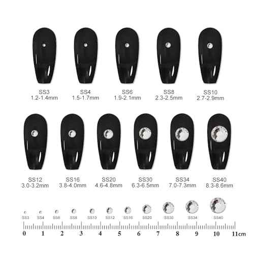 2000PCS SS20 Flatback Rhinestones | 12-Facet Diamond-Cut Glass Gems for Nail Art, Clothing, DIY Crafts |Glue-On Decoration Stones with Silver Backing(Crystal)