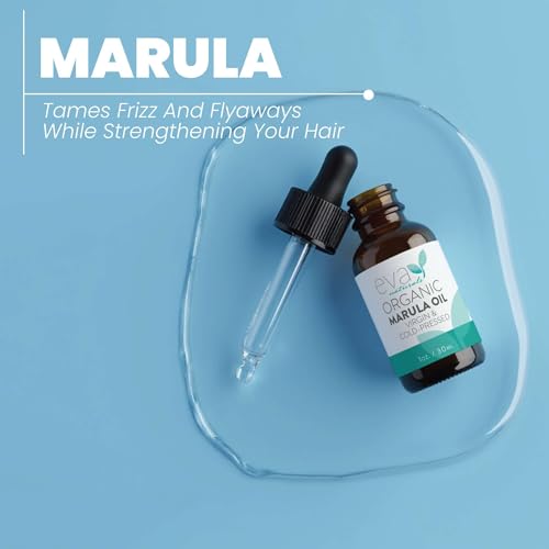 Eva Naturals Marula Oil ? 100% Pure Cold Pressed Oil for Face, Hair, Skin & Body ? Lightweight Facial & Massage Serum ? Moisturizer for Aging Care, Gua Sha & Beard Use ? 1 Oz