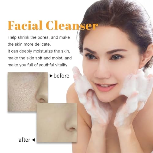 2 Pcs Turmeric Foaming Face Wash With Brush, Deep Cleansing Exfoliating Glow Wash Turmeric Facial Cleanser for Women All Skin.