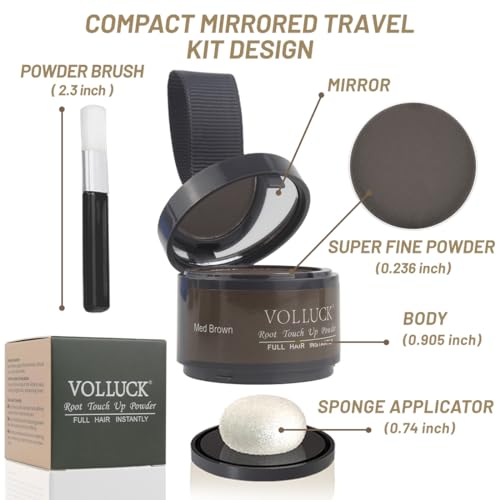 Root Touch Up Powder for Gray Hair & Thinning Areas - Medium Brown