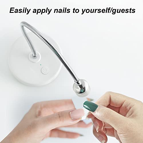 UV LED Nail Lamp, 3W USB Professional Nail Dryer with 360¡Æ Rotatable Gooseneck, Fast Drying Portable Gel Nail Polish Curing Lamp Built in 1000mAh Battery for Home, Nail Salon,