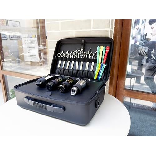 professional leather barber case black Makeup Stylist Train clipper case Hair Salon barber box£®