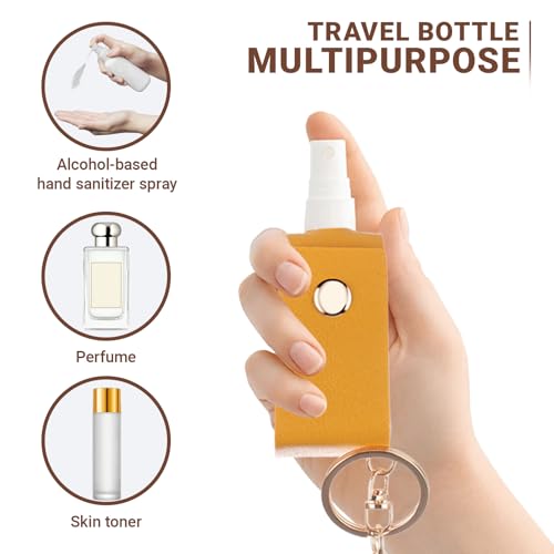 Keychain Alcohol Spray Bottle, Mini Travel Size Spray Bottle 1 oz, Portable Refillable Hand Sanitizer Bottle Case