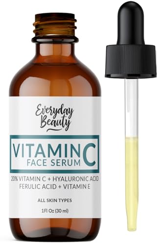 Vitamin C Serum For Face - Anti-Aging Skin Brightening Serum With 20% Vitamin C, Hyaluronic Acid, Vitamin E & Ferulic Acid - 1 Fl Oz