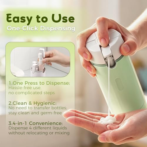 4-in-1 Travel Dispenser Bottle - Leakproof Portable Containers (2 Pack)