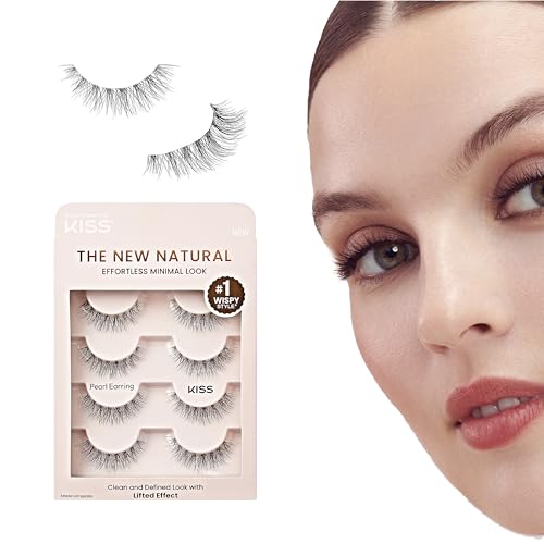 Kiss Pearl Earring 12mm Natural Lashes - 4 Pair Set