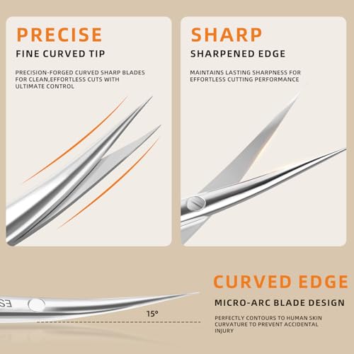 Precise Curved Cuticle Scissors for Facial Hair & Eyebrows